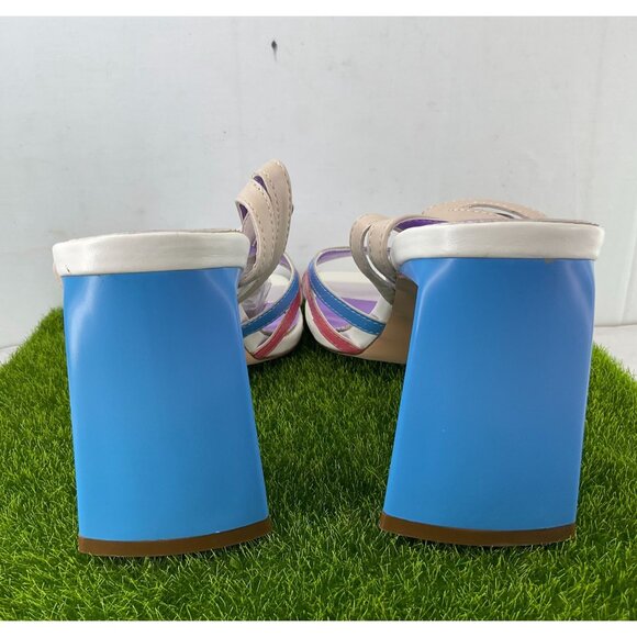 Vivianly Womens Multicolor Strappy Block Heel Sandals - Size 7.5 - Picture 8 of 11